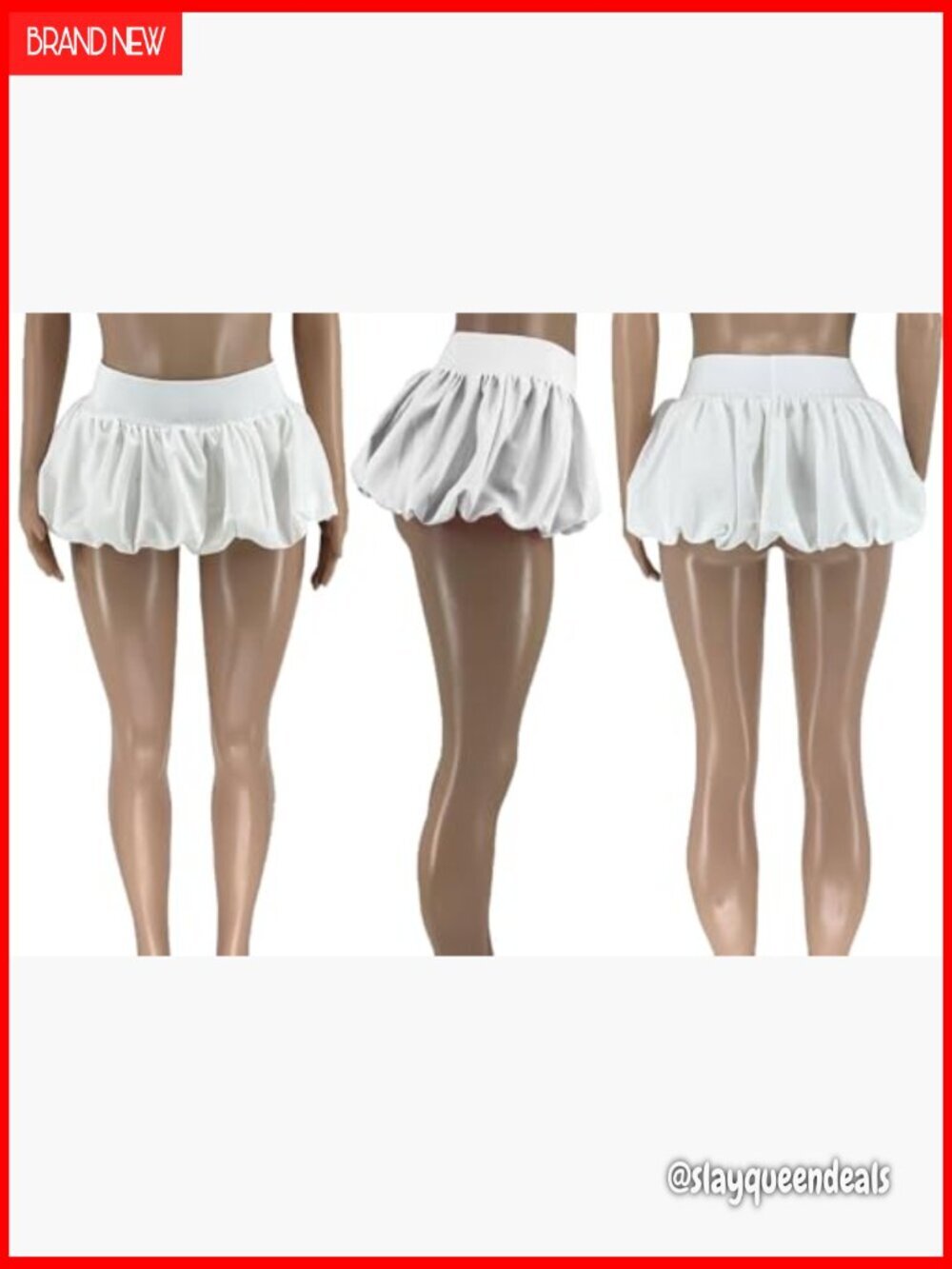 High Waist Pleated Bubble Mini Skirt Y2K Puffy A-Line Skort - Picture 6 of 6